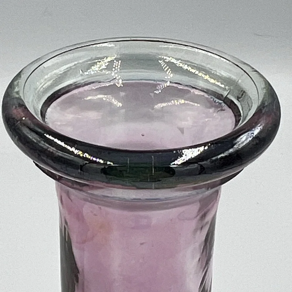 Fiesta Glass Made‎ In Spain Vases Candle Holders Set Of 2 Purple Iridescent